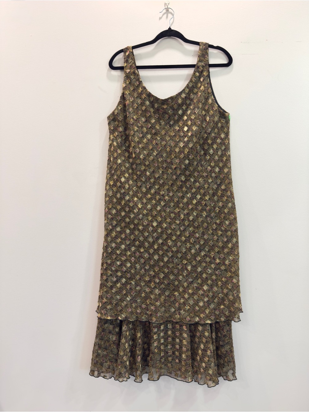 Vintage 70s Ann Hobbs for Cattiva Saks Fifth Avenue Metallic Tiered Dress